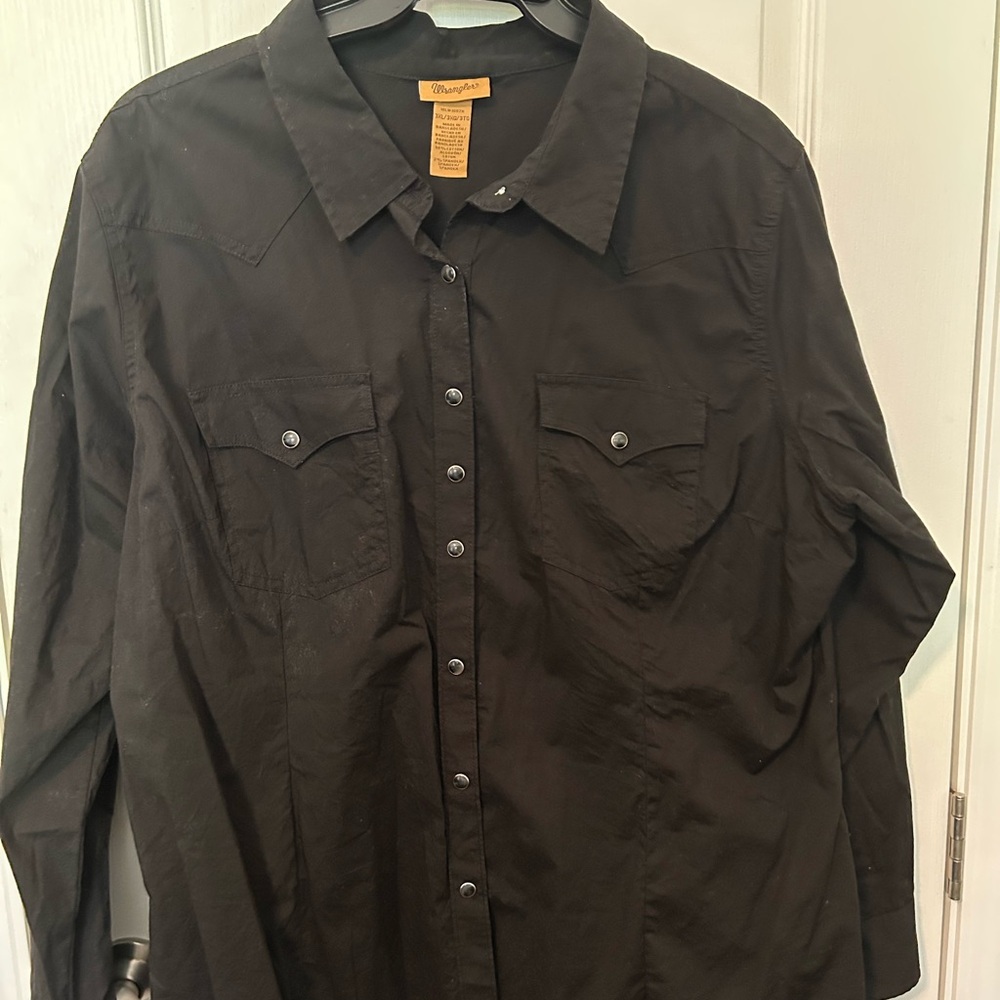 Wrangler Black Long-Sleeve Pearl Snap Western Shirt